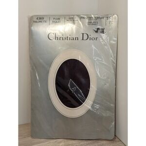 Christian Dior Tailorette 4369 Plum Violet Pin Stripe Texture Tights Size 2 NEW
